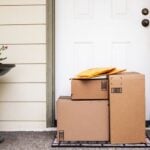 Packages on a porch from holiday shopping